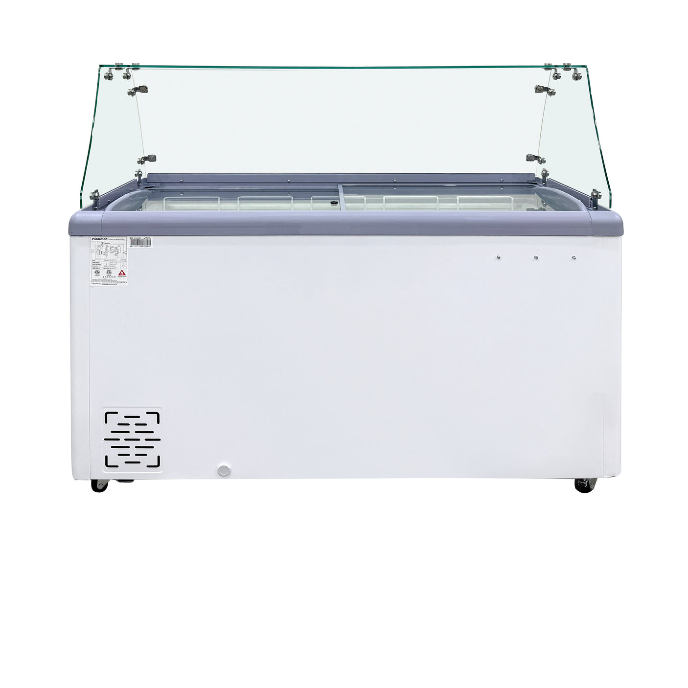Polarman PLM-S460FGS 60" Ice Cream Dipping Cabinet with Flat Sneeze Guard