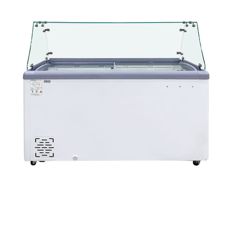Polarman PLM-S460FGS 60" Ice Cream Dipping Cabinet with Flat Sneeze Guard