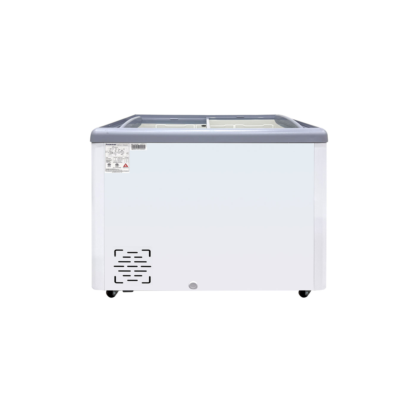 Polarman PLM-S260F 39" Mobile Ice Cream Display Freezer, Flat Sliding Lid with 3 Baskets, 7.4 cu. ft.