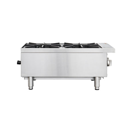 Flamaster FLM-HP12-M 12" Countertop Gas Hot Plate, NG/LPG, 50,000 BTU, 2 Burners