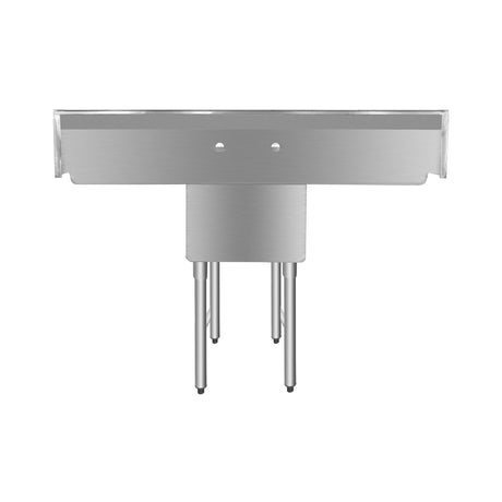 ChefAsst 55" CA-S1C181812-18LR-316 16-Gauge Stainless Steel Single Compartment Commercial Sink with Stainless Steel Legs and Two 18" Drainboards - 18" x 18" x 12" Bowl