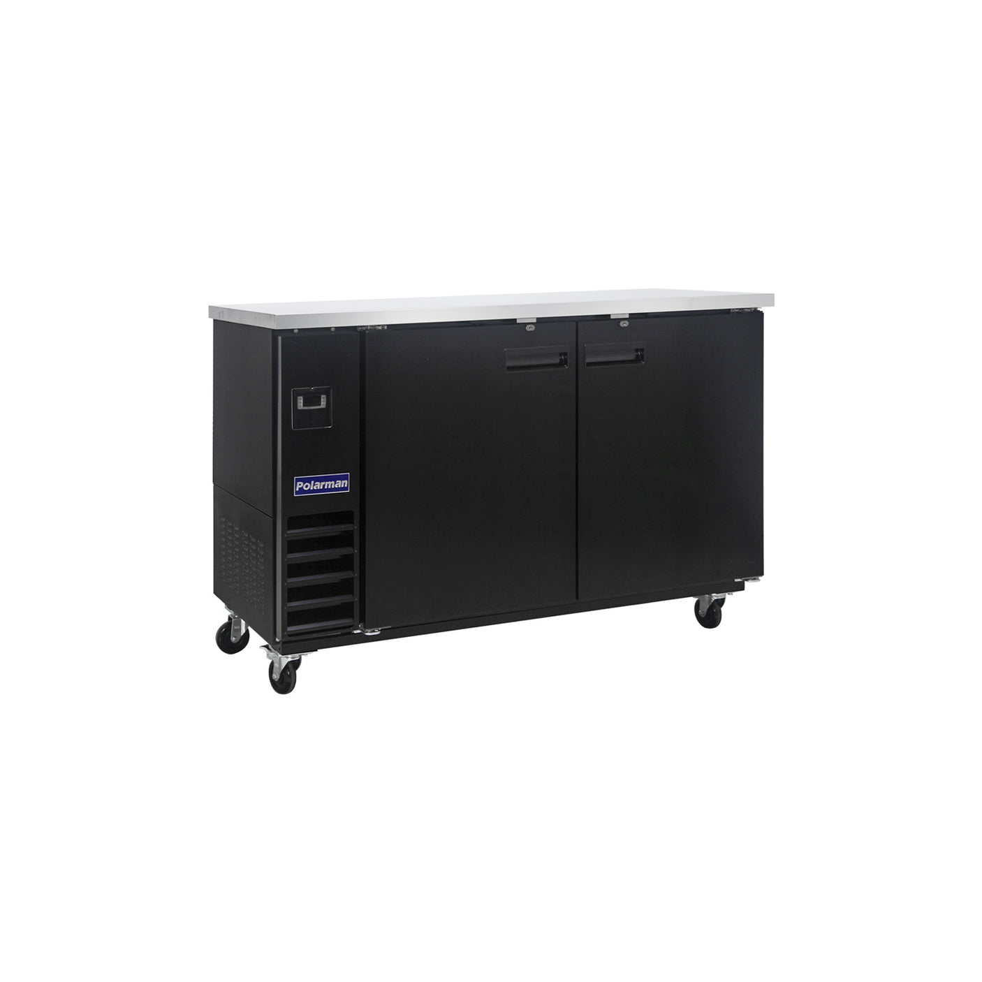 Polarman PLM-BC3-24 61" Black Solid Door Back Bar Refrigerator with LED Lighting