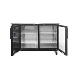 Polarman PLM-BC3-24G 61" Black Glass Door Back Bar Refrigerator with LED Lighting