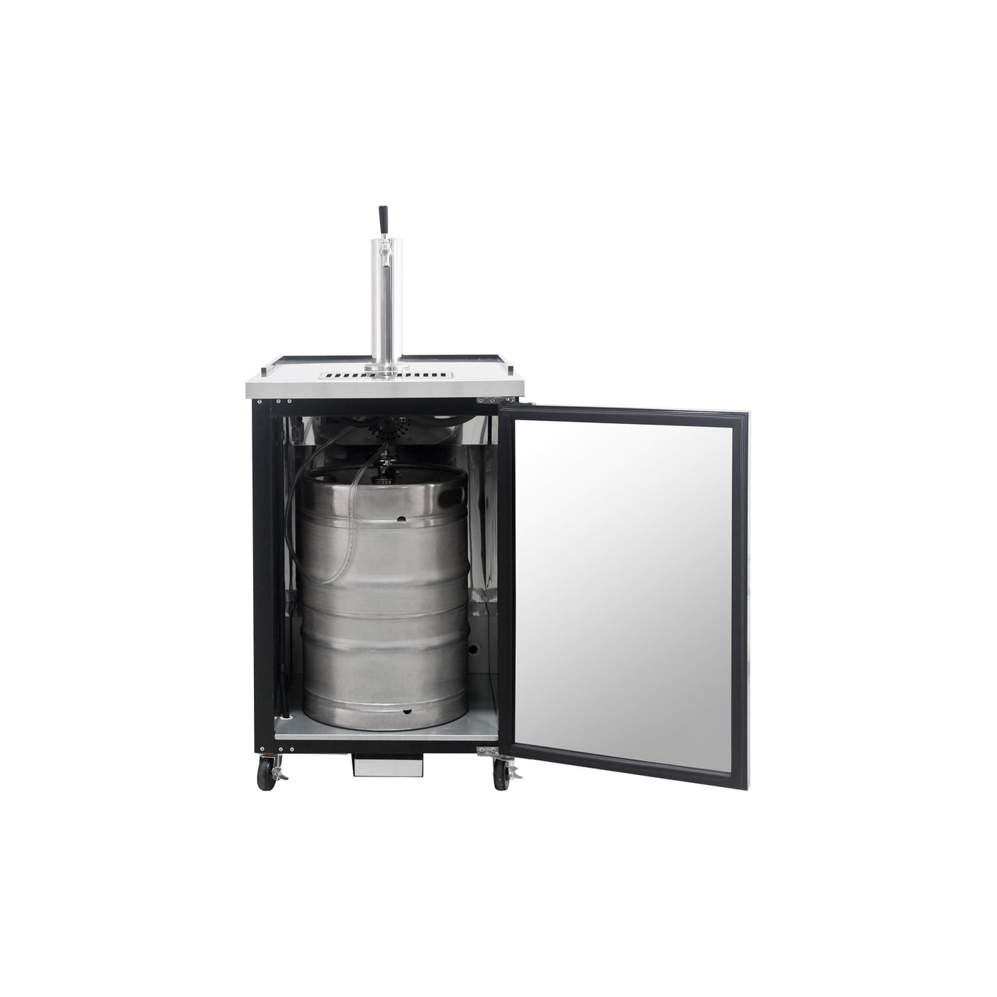 Polarman PLM-BCBD1 24 1/8" Single Tap Kegerator Beer Dispenser with 2 Solid Doors, 8.1 cu. ft.