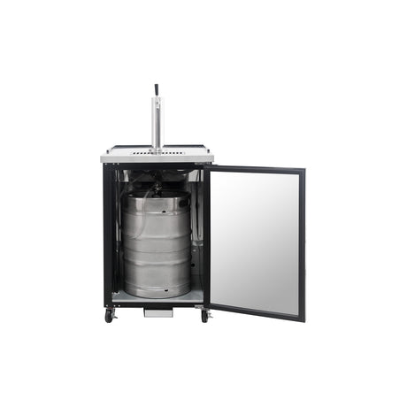 Polarman PLM-BCBD1 24 1/8" Single Tap Kegerator Beer Dispenser with 2 Solid Doors, 8.1 cu. ft.