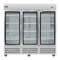 Polarman PLM-81RGS 81" Reach-In Refrigerator with Triple Glass Doors with LED Lighting, Bottom Mount, Stainless Steel, 72 cu. ft.