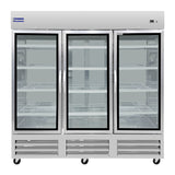 Polarman PLM-81RGS 81" Reach-In Refrigerator with Triple Glass Doors with LED Lighting, Bottom Mount, Stainless Steel, 72 cu. ft.