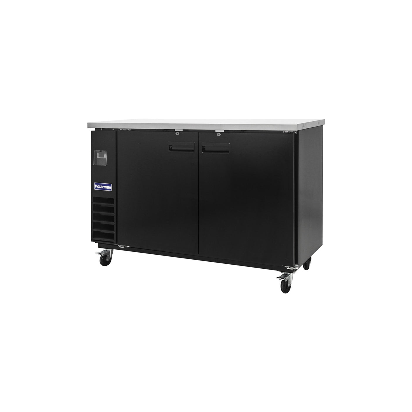 Polarman PLM-BC3-24 61" Black Solid Door Back Bar Refrigerator with LED Lighting