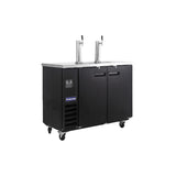 Polarman PLM-BCBD2-2 49 1/8" Dual Single-Tap Kegerator Beer Dispenser with 2 Solid Doors, 12.5 cu. ft.