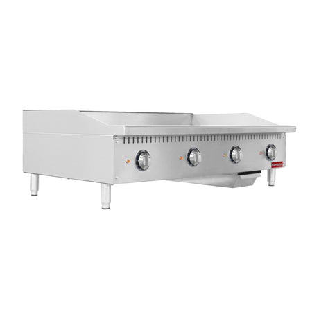 Flamaster FLM-G48-M 48" Countertop Griddle with Manual Control, NG/LPG, 120,000 BTU, 4 Burners