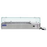 Polarman PLM-PDX-55G 55" Countertop Refrigerated Topping Rail with Sneeze Guard