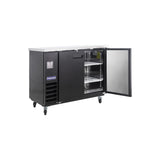 Polarman PLM-BC2-24 49" Black Solid Door Back Bar Refrigerator with LED Lighting