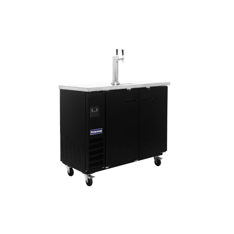 Polarman PLM-BCBD2-1 49 1/8" Double Tap Kegerator Beer Dispenser with 2 Solid Doors, 12.5 cu. ft.