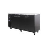 Polarman PLM-BC4-24 73" Black Solid Door Back Bar Refrigerator with LED Lighting