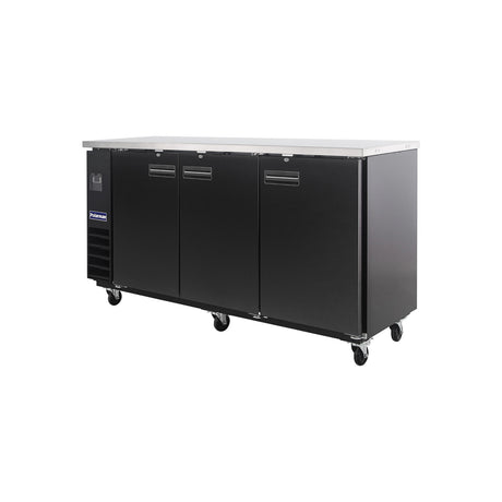 Polarman PLM-BC4-24 73" Black Solid Door Back Bar Refrigerator with LED Lighting