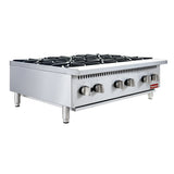 Flamaster FLM-HP36-M 36" Countertop Gas Hot Plate, NG/LPG, 150,000 BTU, 6 Burners