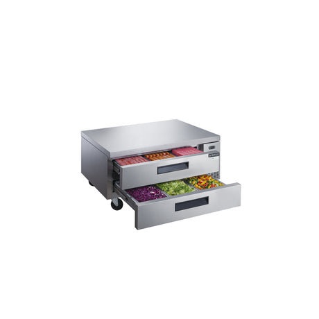 Dukers DCB48-D2 48" Refrigerated Chef Base with 2 Drawers, All Stainless Steel