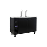 Polarman PLM-BCBD3-2 61 1/16" Dual Single-Tap Kegerator Beer Dispenser with 2 Solid Doors, 16.6 cu. ft.