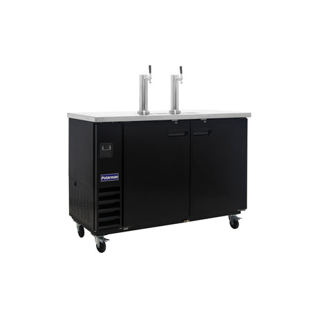 Polarman PLM-BCBD3-2 61 1/16" Dual Single-Tap Kegerator Beer Dispenser with 2 Solid Doors, 16.6 cu. ft.