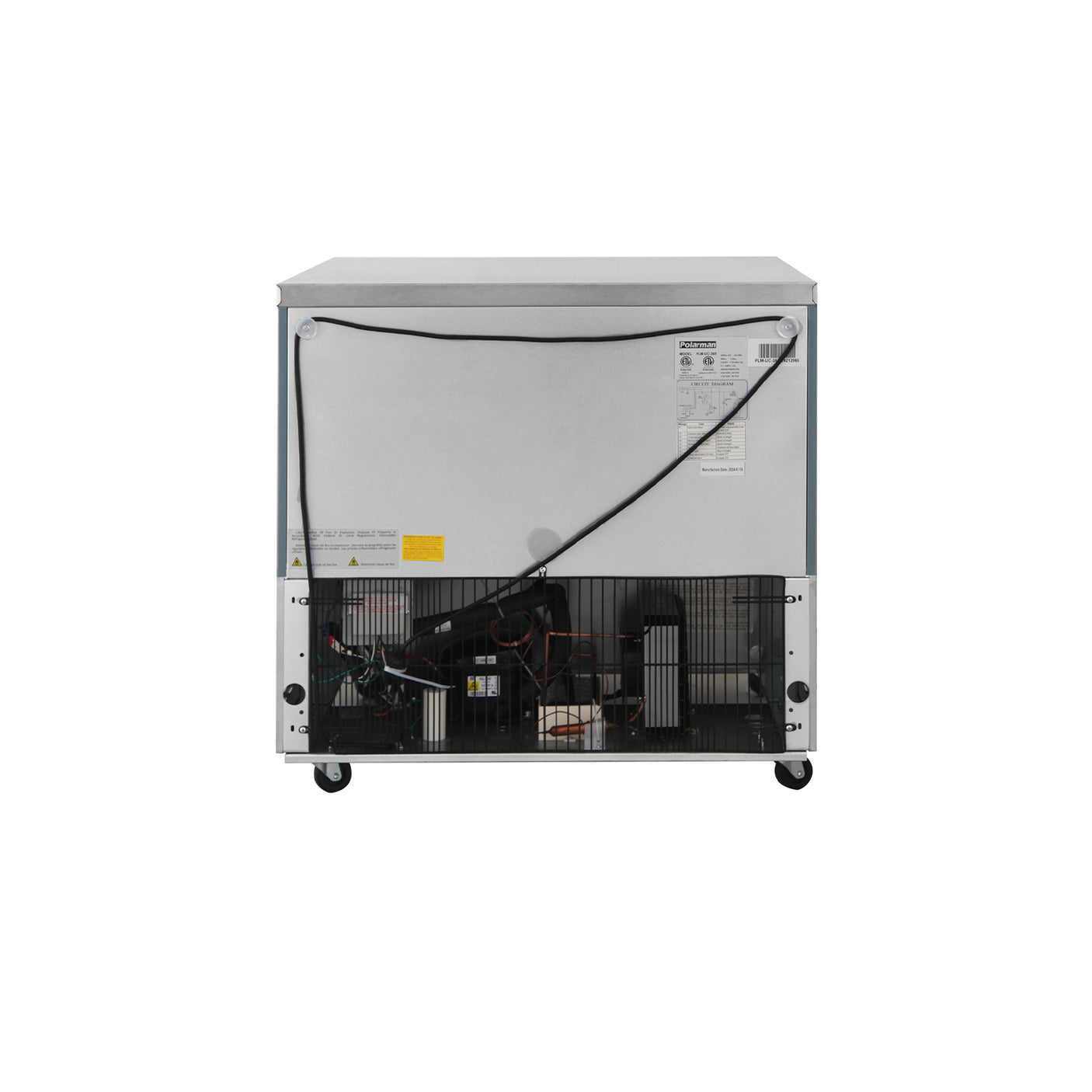 Polarman PLM-UC-36S 36 7/16" Undercounter Refrigerator, 7.7 cu. ft, Stainless Steel, 2 Solid Doors