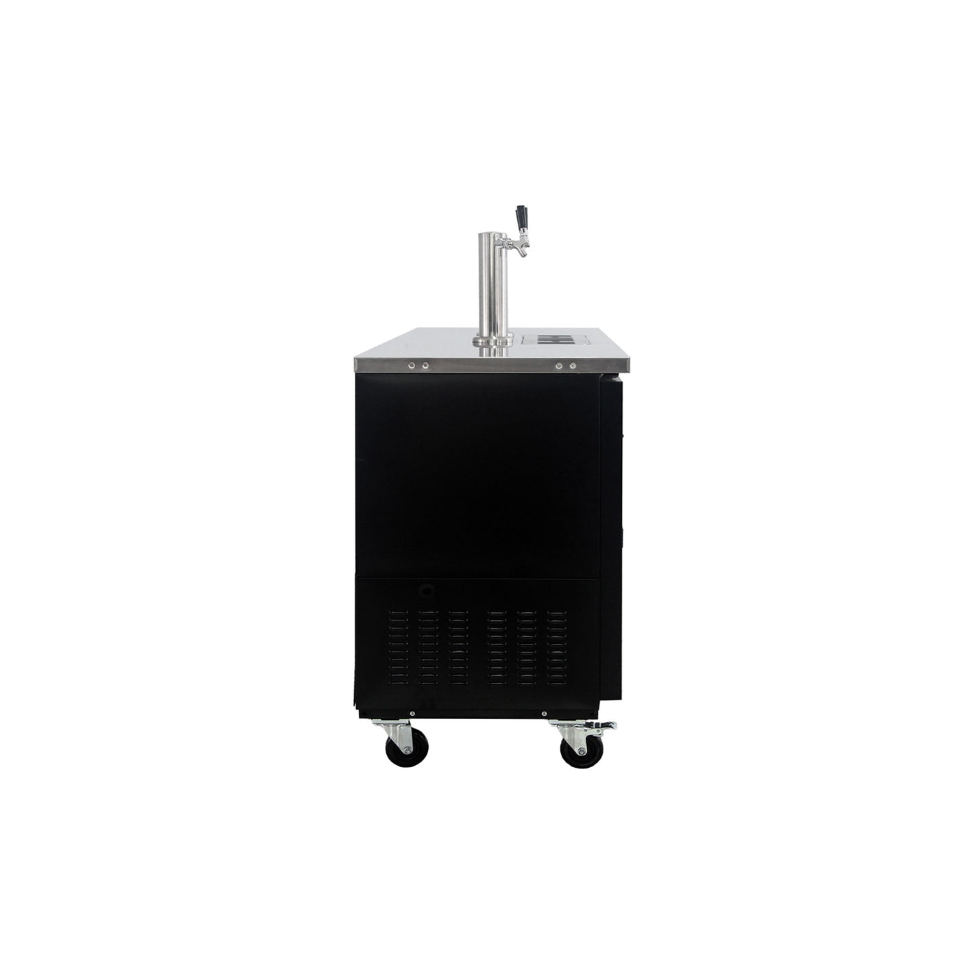 Polarman PLM-BCBD2-2 49 1/8" Dual Single-Tap Kegerator Beer Dispenser with 2 Solid Doors, 12.5 cu. ft.