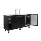 Polarman PLM-BCBD4-2 73 1/16" Dual Double-Tap Kegerator Beer Dispenser with 3 Solid Doors, 20.8 cu. ft.