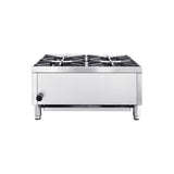 Flamaster FLM-HP24-M 24" Countertop Gas Hot Plate, NG/LPG, 100,000 BTU, 4 Burners