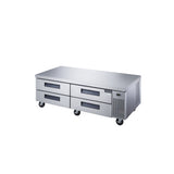Dukers DCB72-D4 72" Refrigerated Chef Base with 4 Drawers, All Stainless Steel