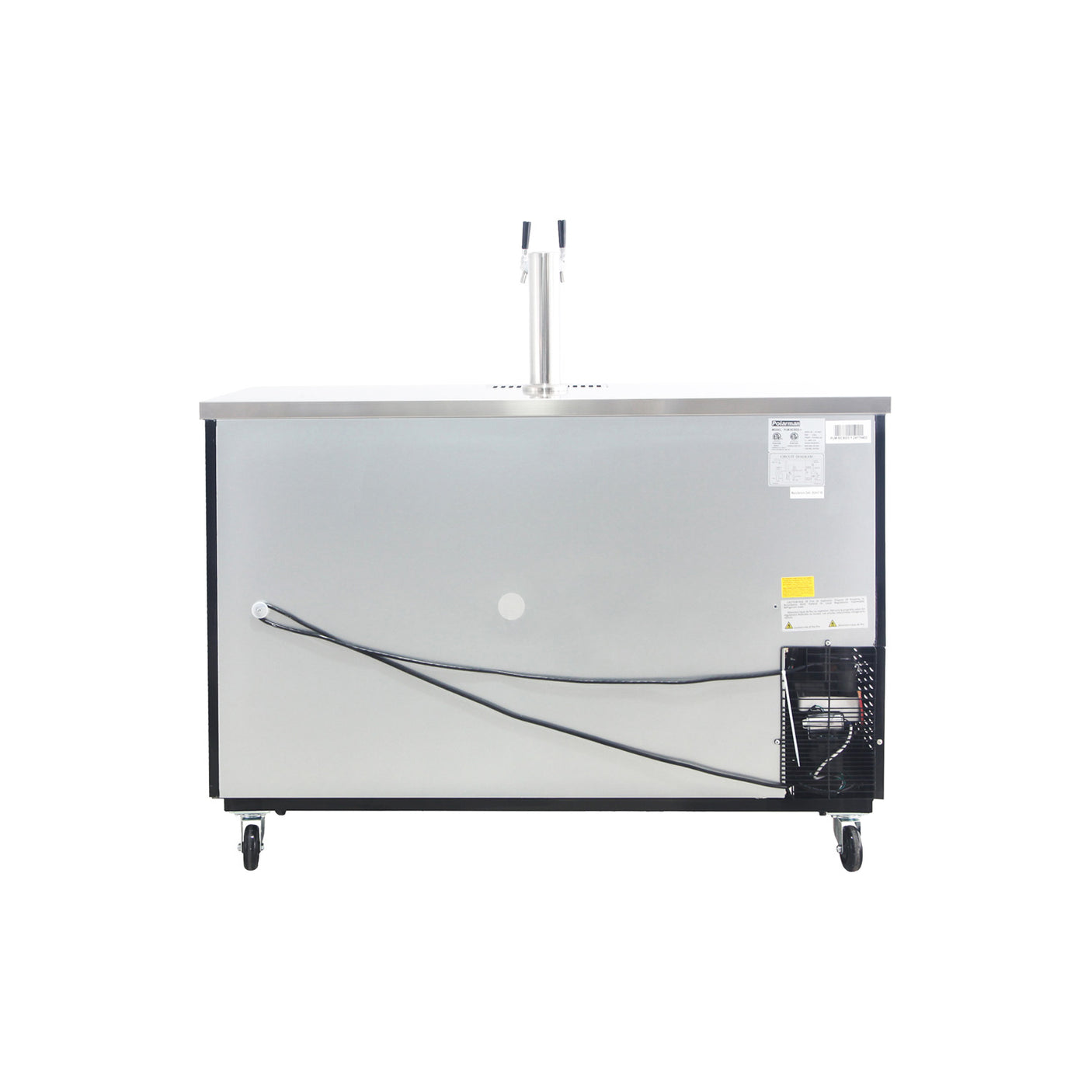 Polarman PLM-BCBD3-1 61 1/16" Double Tap Kegerator Beer Dispenser with 2 Solid Doors, 16.6 cu. ft.