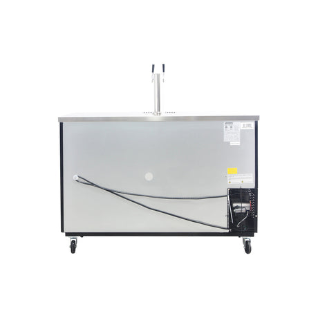 Polarman PLM-BCBD3-1 61 1/16" Double Tap Kegerator Beer Dispenser with 2 Solid Doors, 16.6 cu. ft.