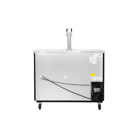Polarman PLM-BCBD2-1 49 1/8" Double Tap Kegerator Beer Dispenser with 2 Solid Doors, 12.5 cu. ft.