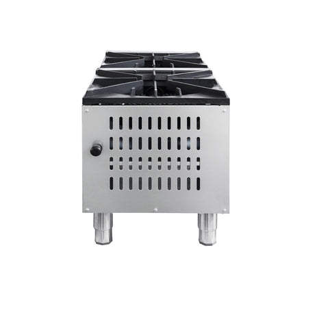 Flamaster FLM-SP-2 18” NG/LPG Stock Pot Range, 2 Three Ring Burners, 160,000 BTU