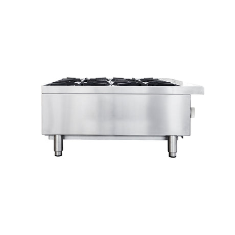 Flamaster FLM-HP24-M 24" Countertop Gas Hot Plate, NG/LPG, 100,000 BTU, 4 Burners