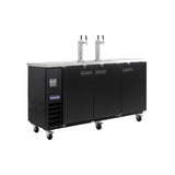Polarman PLM-BCBD4-2 73 1/16" Dual Double-Tap Kegerator Beer Dispenser with 3 Solid Doors, 20.8 cu. ft.