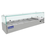 Polarman PLM-PDX-55G 55" Countertop Refrigerated Topping Rail with Sneeze Guard