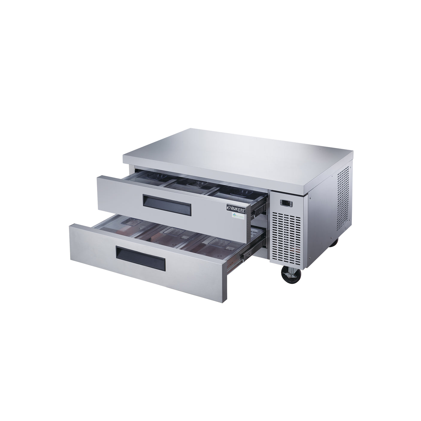 Dukers DCB48-D2 48" Refrigerated Chef Base with 2 Drawers, All Stainless Steel
