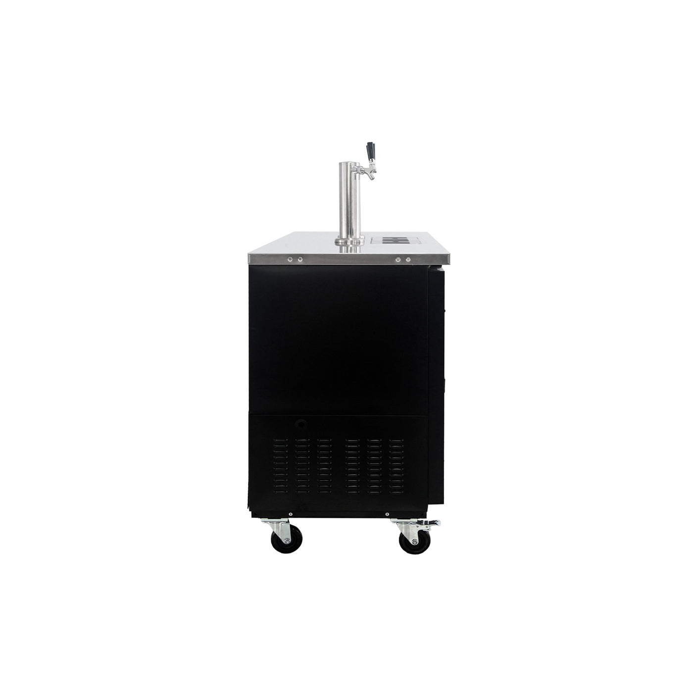 Polarman PLM-BCBD4-2 73 1/16" Dual Double-Tap Kegerator Beer Dispenser with 3 Solid Doors, 20.8 cu. ft.