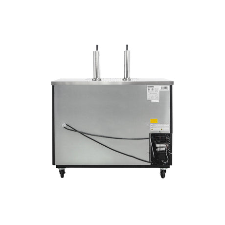 Polarman PLM-BCBD2-2 49 1/8" Dual Single-Tap Kegerator Beer Dispenser with 2 Solid Doors, 12.5 cu. ft.