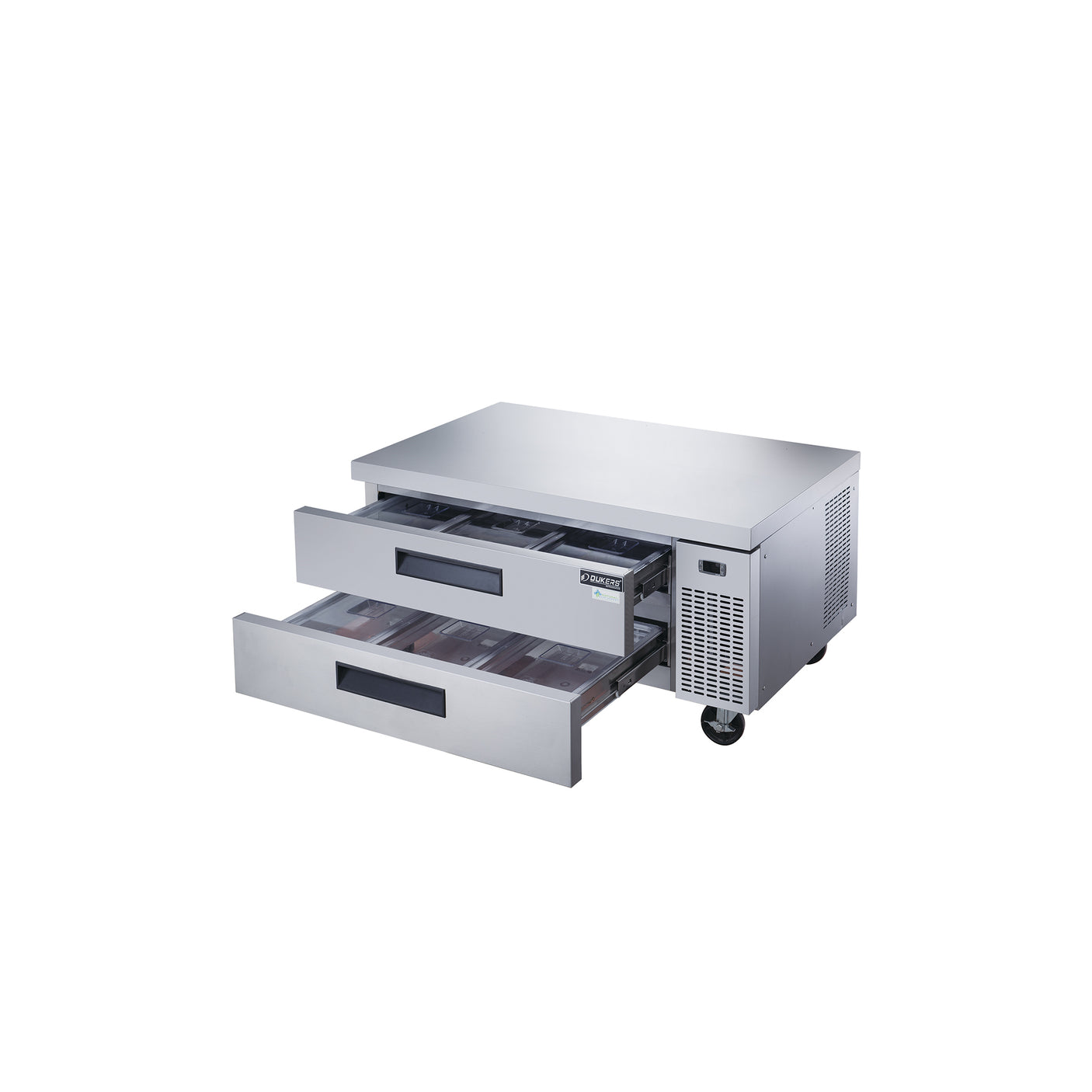 Dukers DCB52-D2 52" Refrigerated Chef Base with 2 Drawers, All Stainless Steel
