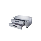 Dukers DCB52-D2 52" Refrigerated Chef Base with 2 Drawers, All Stainless Steel