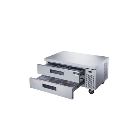 Dukers DCB52-D2 52" Refrigerated Chef Base with 2 Drawers, All Stainless Steel