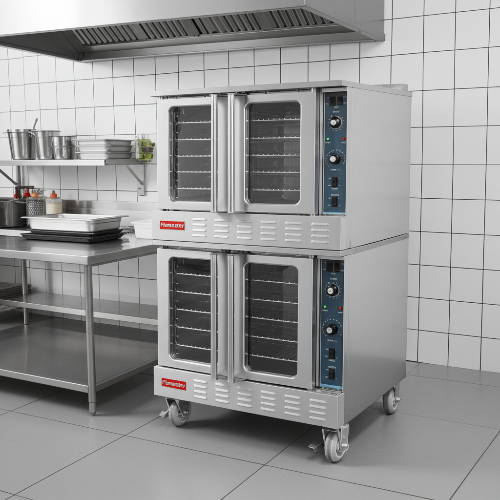 Flamaster FLM-COG-2 38" Double Deck Gas Convection Oven, NG/LPG, 10 Racks, 108,000 BTU