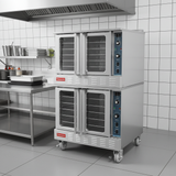 Flamaster FLM-COG-2 38" Double Deck Gas Convection Oven, NG/LPG, 10 Racks, 108,000 BTU