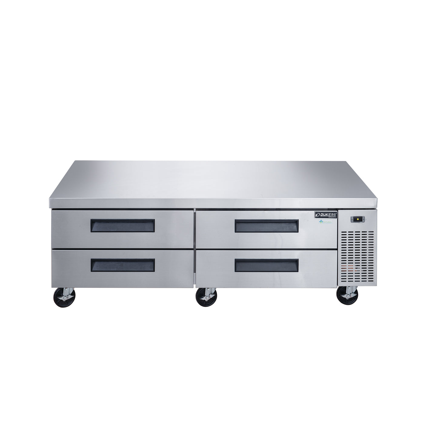 Dukers DCB72-D4 72" Refrigerated Chef Base with 4 Drawers, All Stainless Steel
