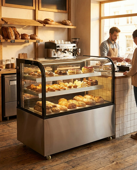 Polarman PLM-270A 36″  Curved Glass Refrigerated Bakery Display Case With LED Lights
