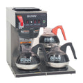 BUNN CWTF15-3 12-Cup Automatic Coffee Brewer with 3 Lower Warmers, Plastic Funnel, Stainless Steel (Decanters Sold Separately)