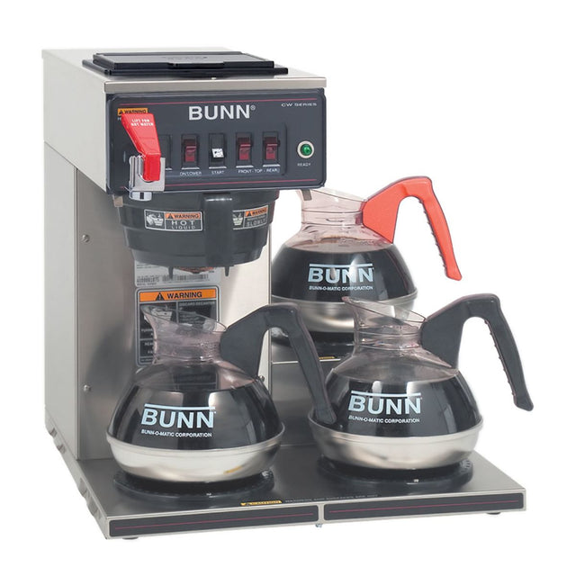 BUNN CWTF15-3 12-Cup Automatic Coffee Brewer with 3 Lower Warmers