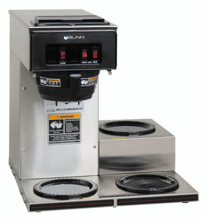 BUNN VP17-3 12-Cup Low-Profile Pourover Coffee Brewer, 3 Lower Warmers