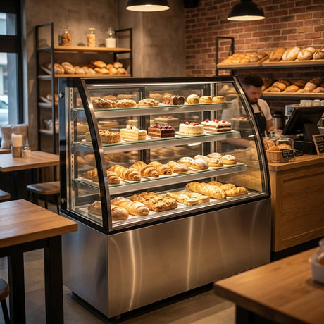 Polarman PLM-271A 36″ Curved Glass Refrigerated Bakery Display Case with LED Lighting
