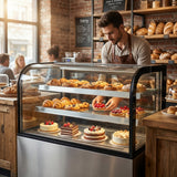 Polarman PLM-270A 36″  Curved Glass Refrigerated Bakery Display Case With LED Lights